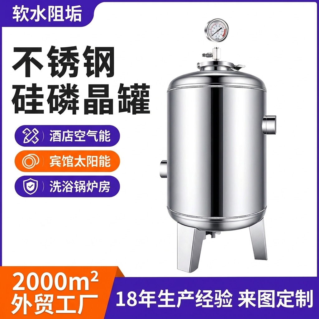 Foreign trade 304 stainless steel pre-filter universal whole-house tap water purifier 5kg Customized household silicon phosphorus crystal